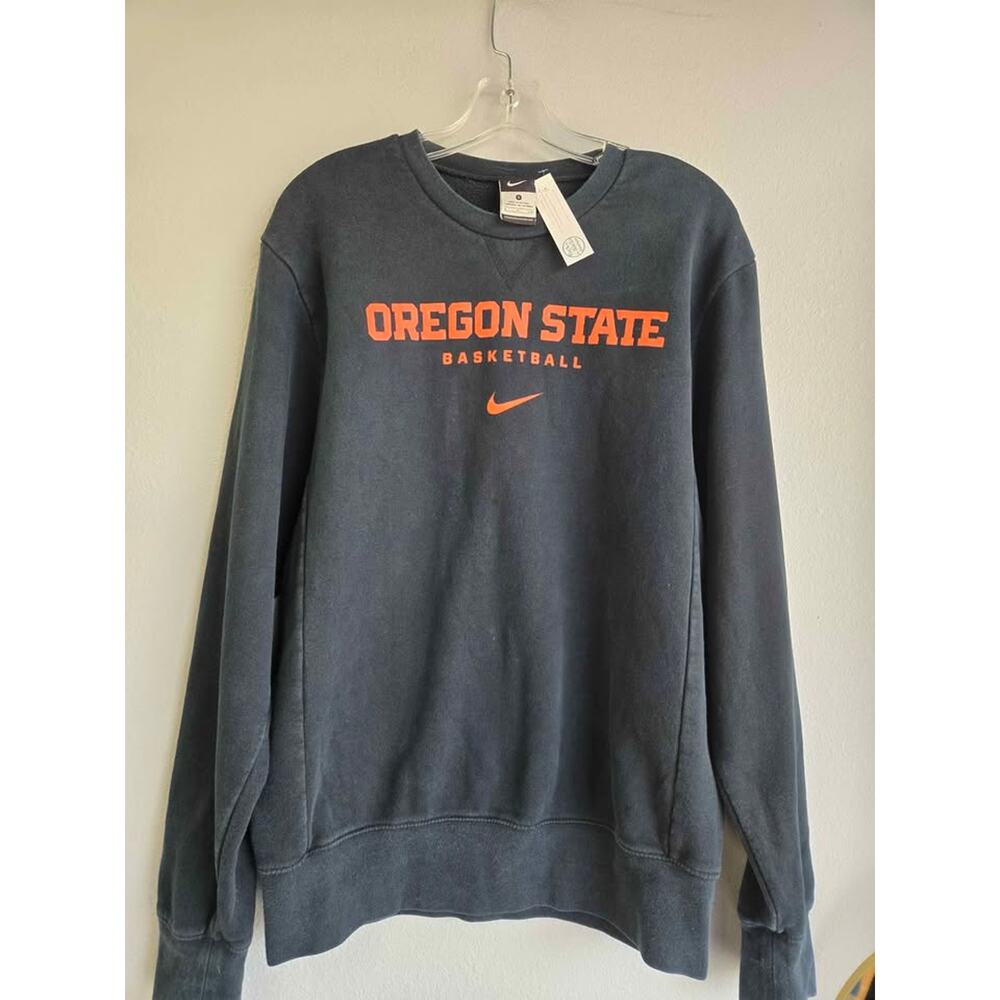 Nike Oregon State Beavers Basketball Crewneck Sweatshirt - Black/Orange - Size S